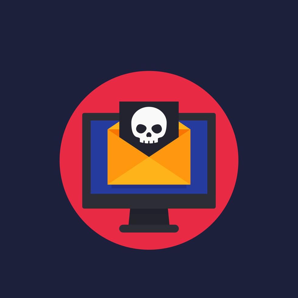email with virus, spam vector icon