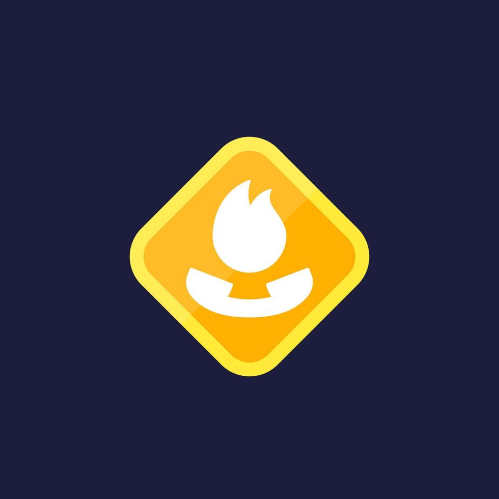 fire phone icon, vector sign