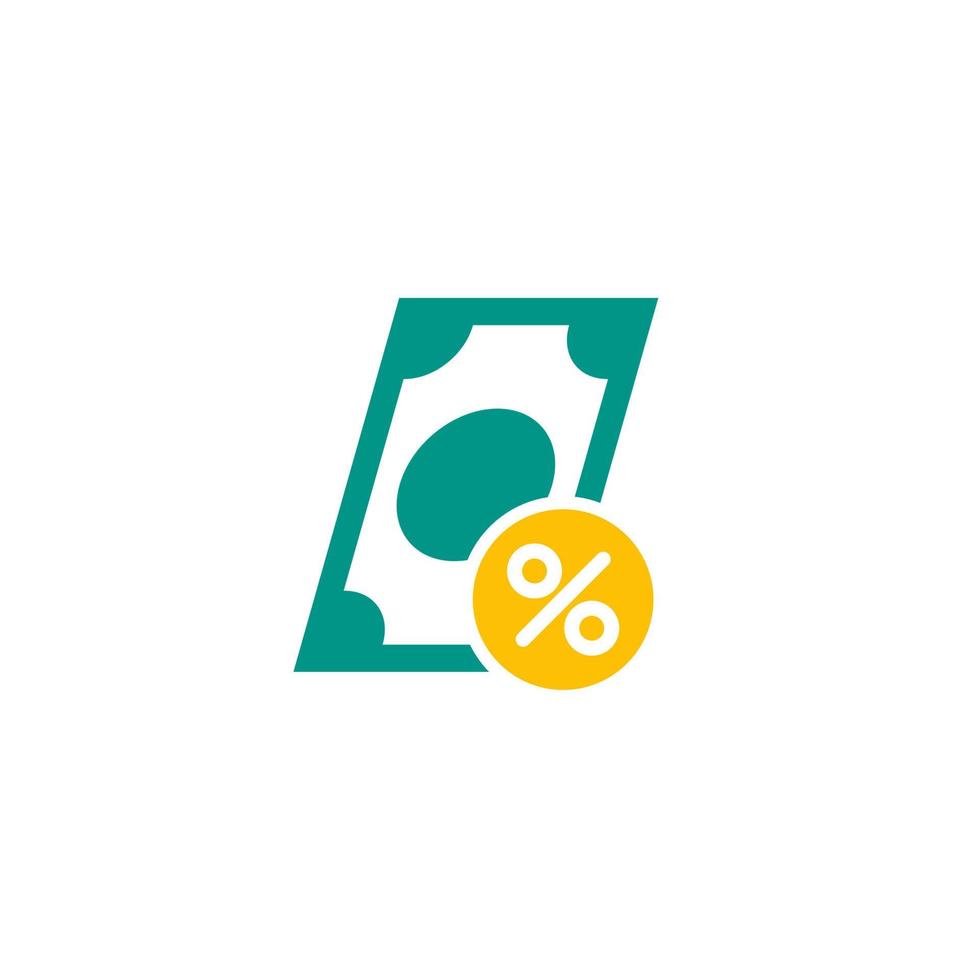 loan icon with money and percent, vector