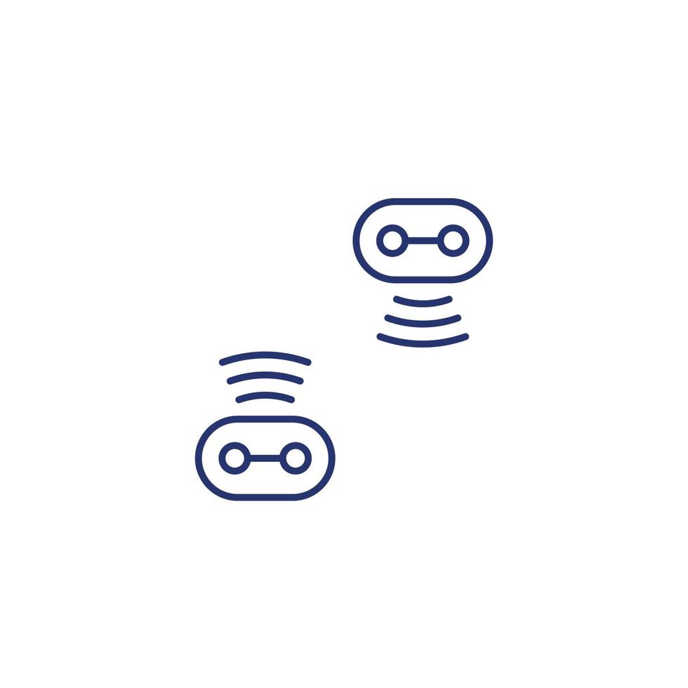 Sensor icon on white, line vector