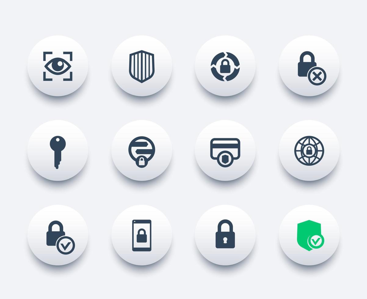 Security icons set vector