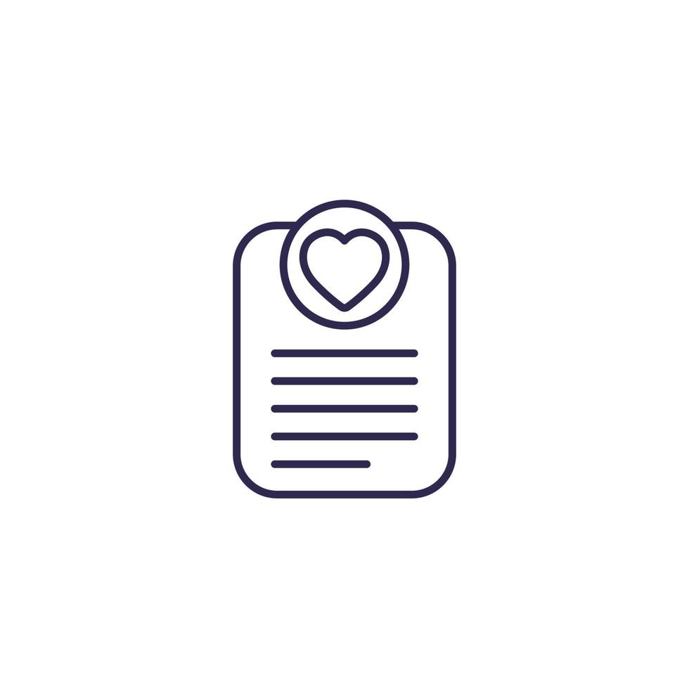 Wish list line icon vector