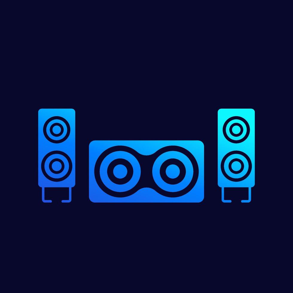 audio speakers, 2.1 audio system vector