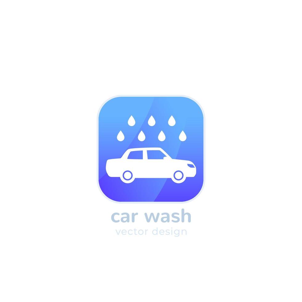 icono de logotipo de lavado de coches, vector