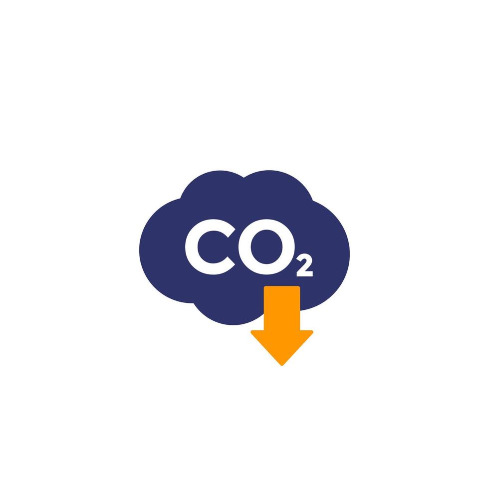 co2 gas, carbon emission reduction vector icon