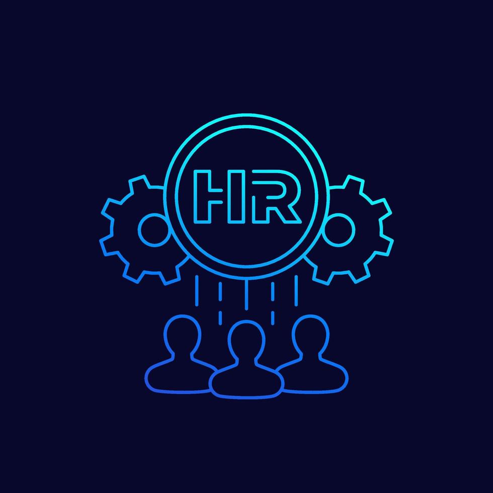 hr, icono de línea de recursos humanos, vector