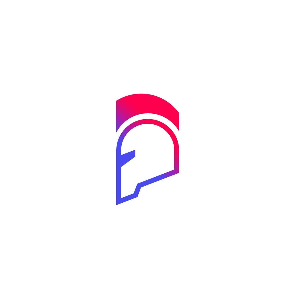 Logo with spartan helmet, vector