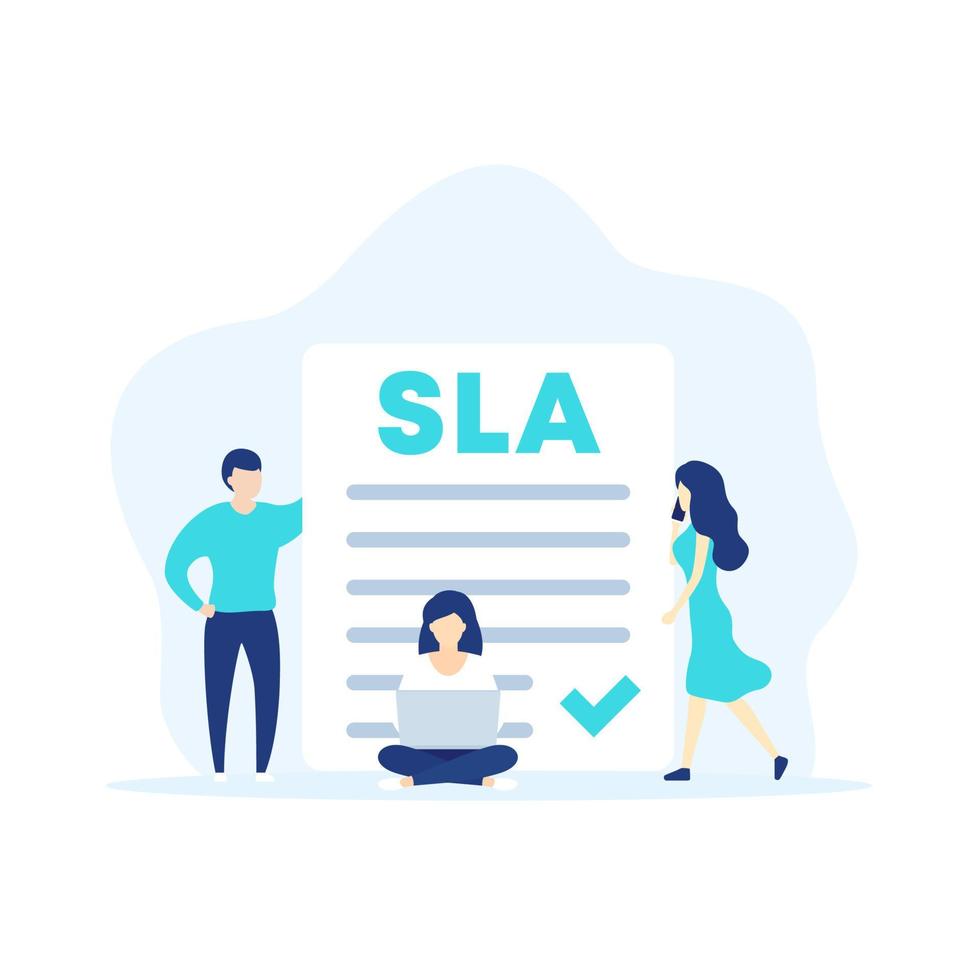 SLA, service level agreement vector concept
