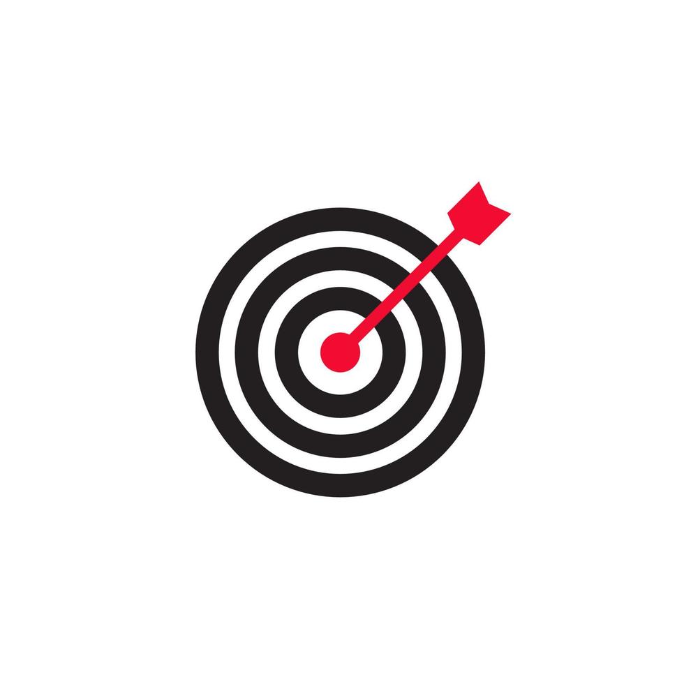 arrow in center of target icon vector