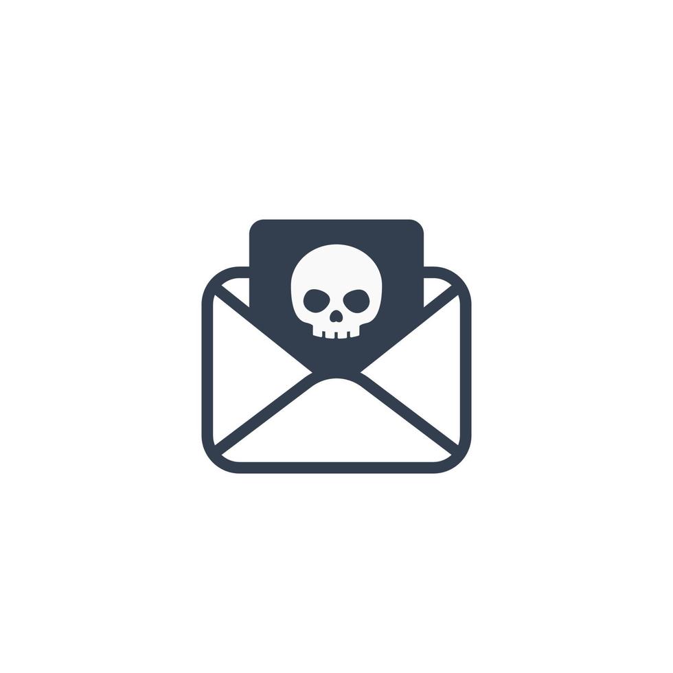 correo electrónico con virus, icono de phishing vector
