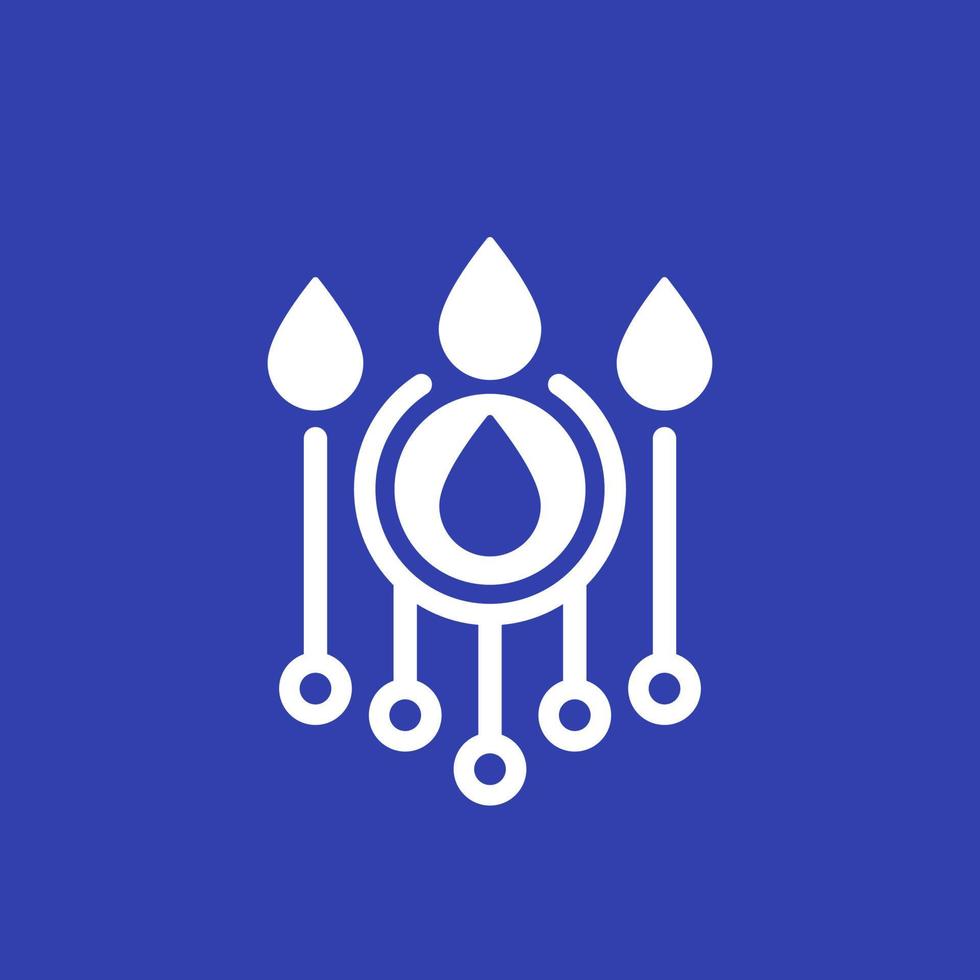 irrigation icon with water drops, vector