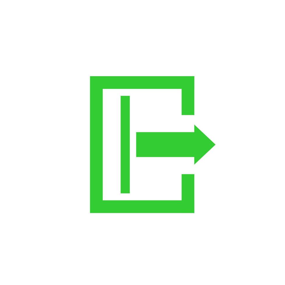 logout, exit icon isolated on white vector