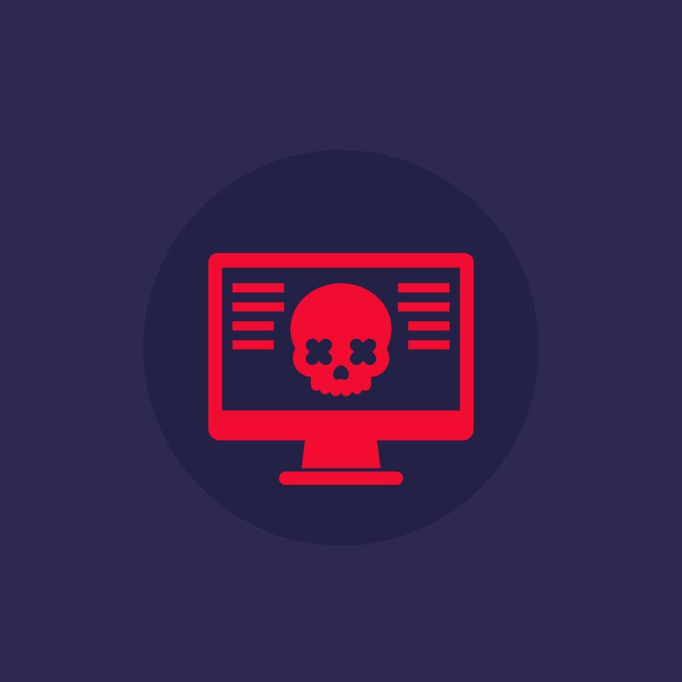 malware, virus informático, icono de ataque cibernético vector