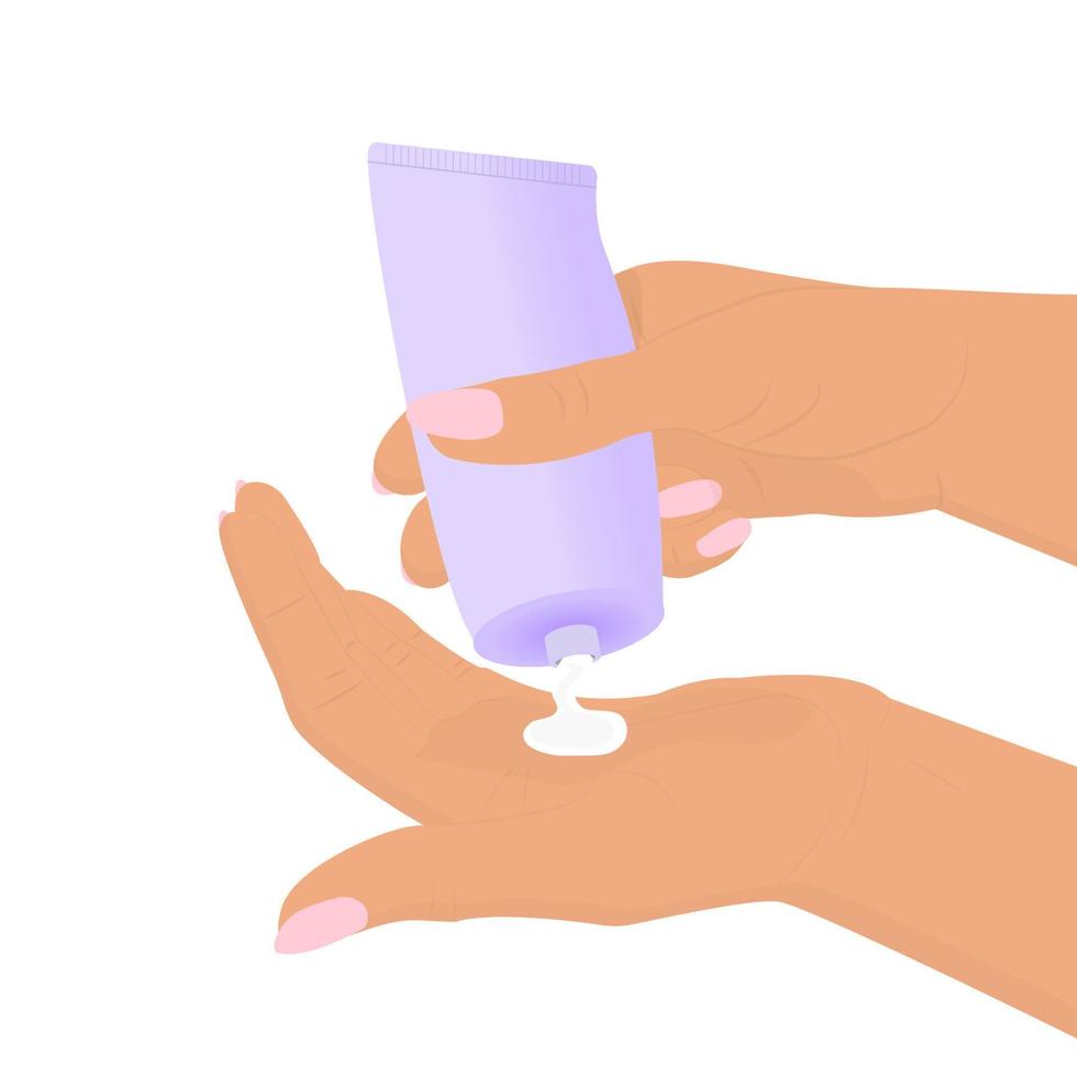 Hand with ointment. vector