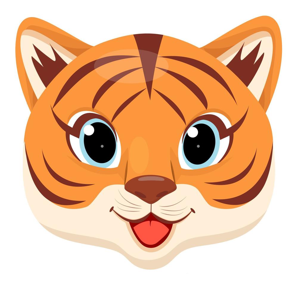 Tiger head. Vector illustration.