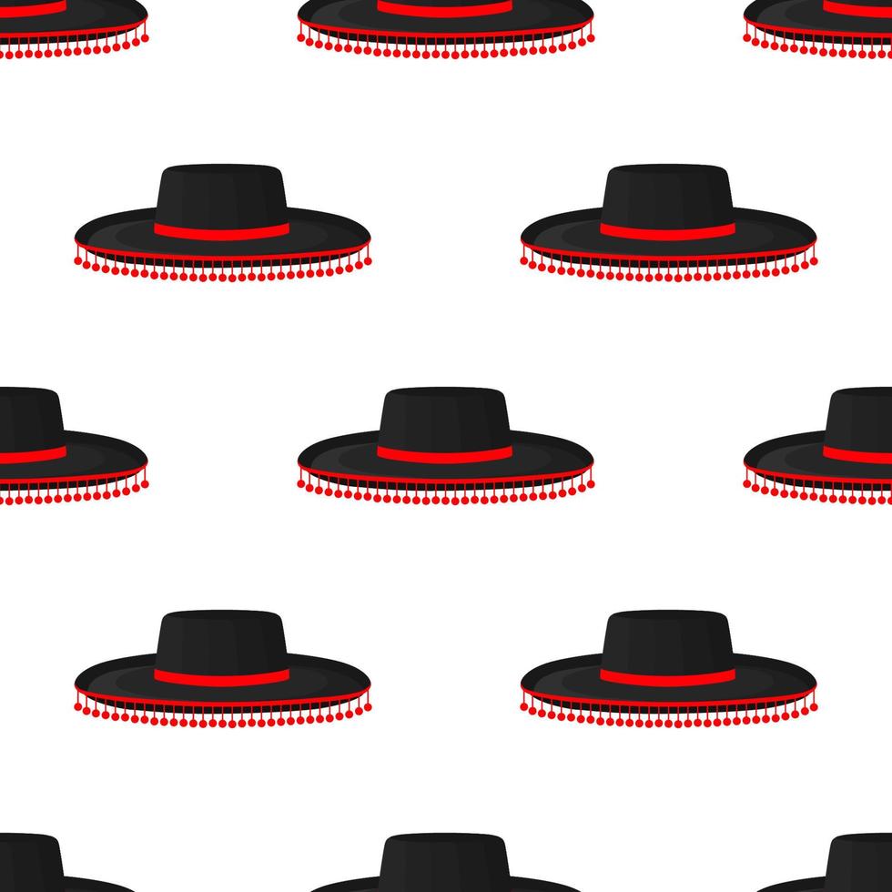 Illustration on theme pattern mexican hats sombrero vector