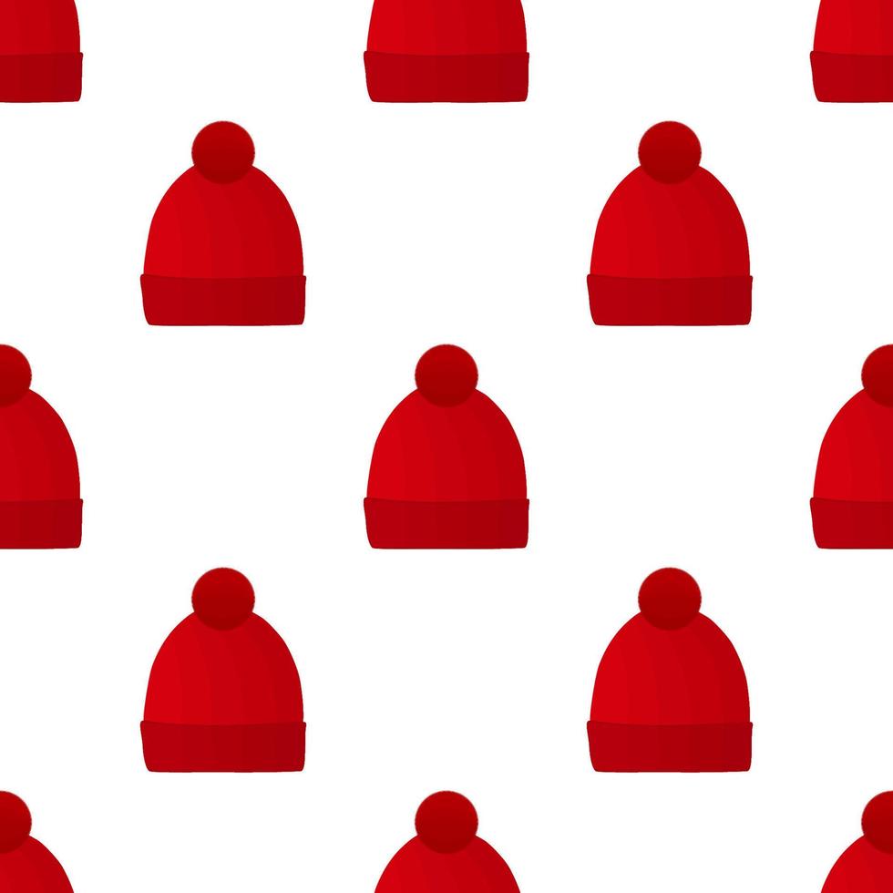 ilustración en el patrón de tema sombreros de invierno gorro vector