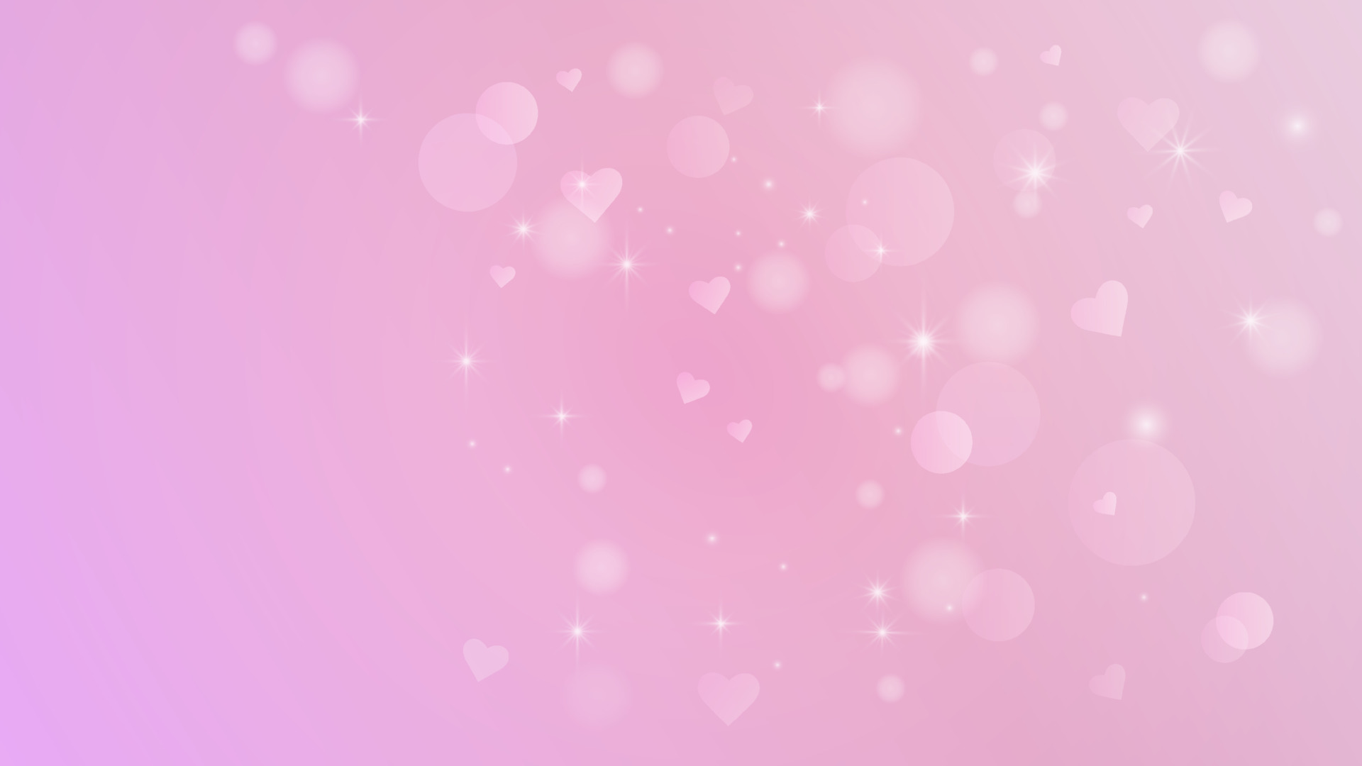 Delicate pink background with bokeh effect, hearts and stars. Design