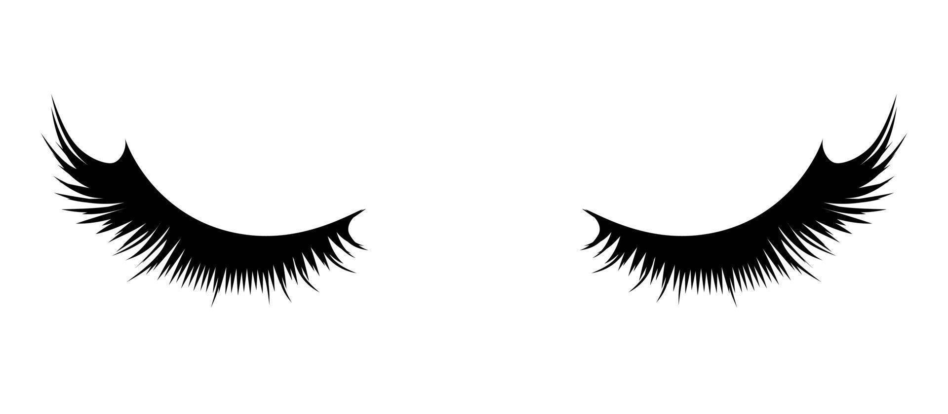 Women's fluffy eyelashes. A depiction of thick ink-painted handbags against a white background. vector