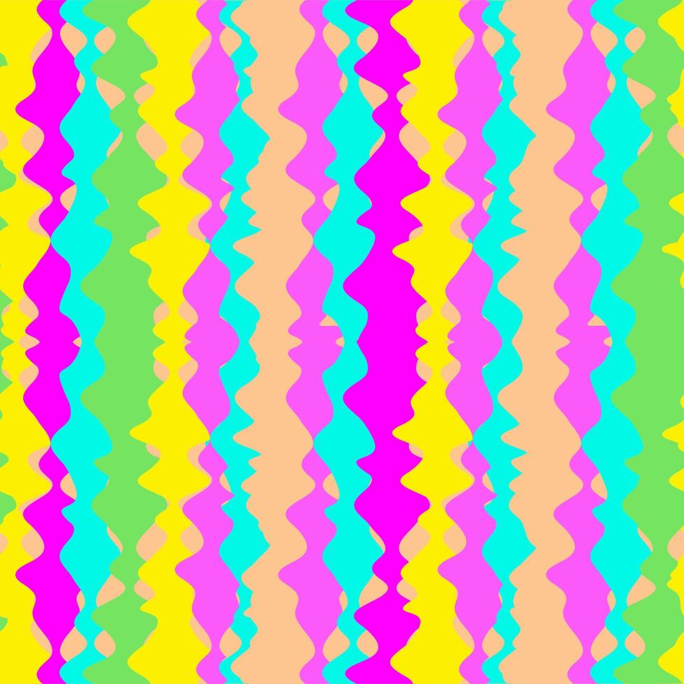 Abstract seamless pattern of multicolored wavy vertical stripes. Vector illustration.