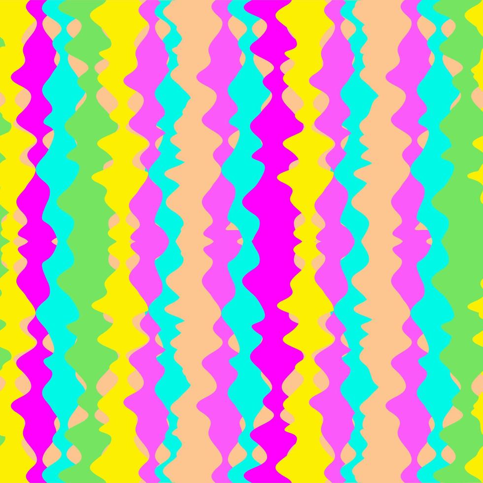 Abstract seamless pattern of multicolored wavy vertical stripes. Vector illustration.