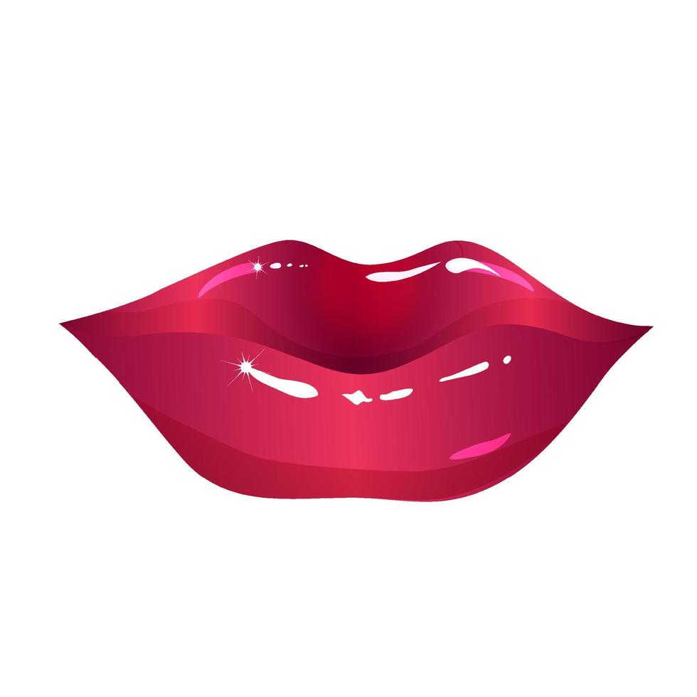 Women's lips. Part of a beautiful woman's face with a careless brush stroke. vector