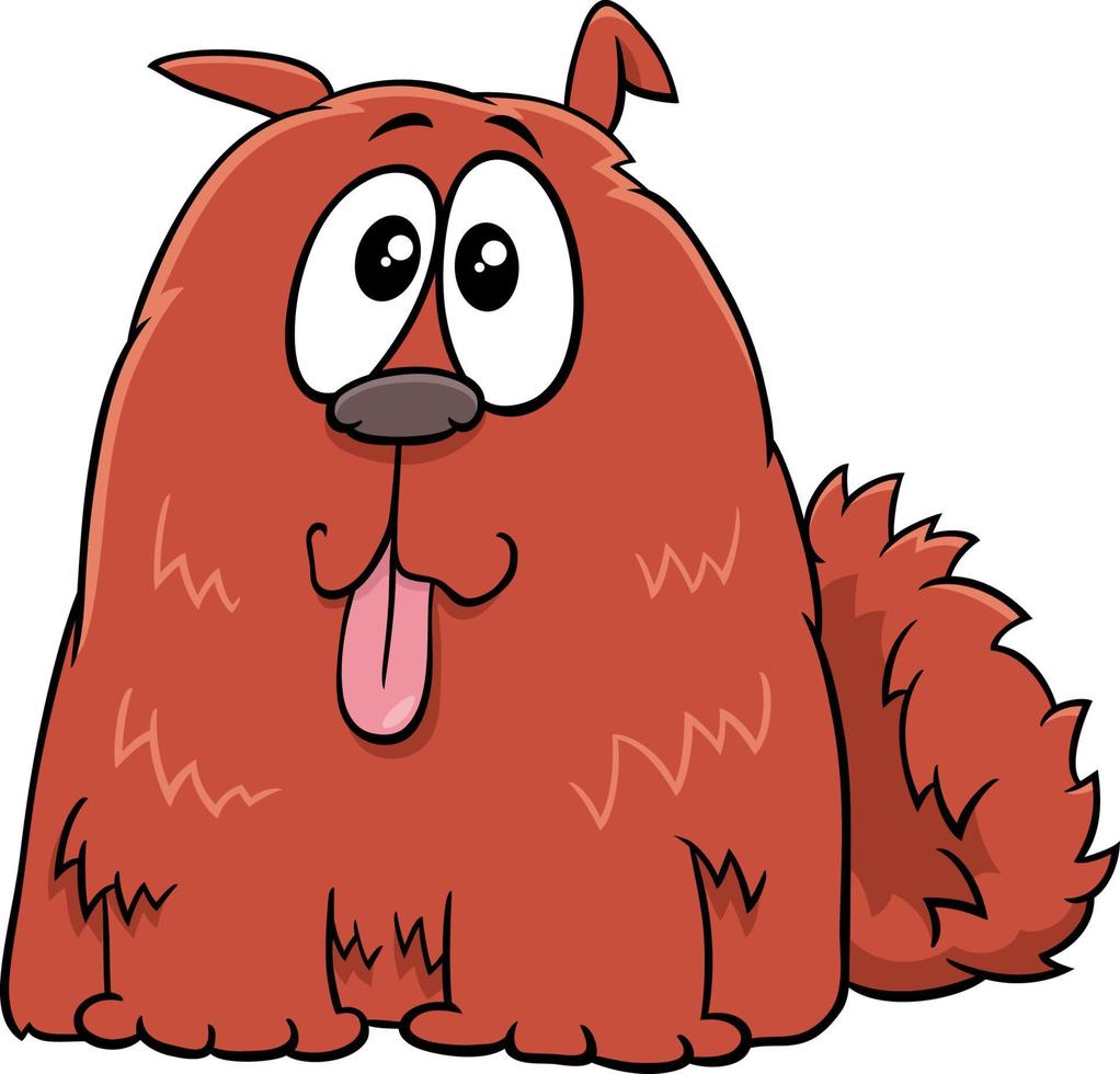 cartoon funny red shaggy dog animal character vector