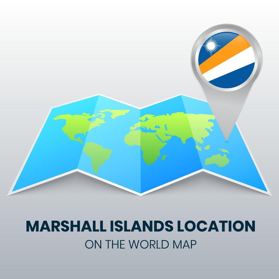 Location icon of Marshall Islands on the world map, Round pin icon of Marshall Islands vector