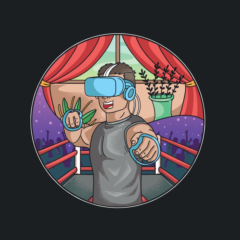 Boxing Sport Virtual Reality vector