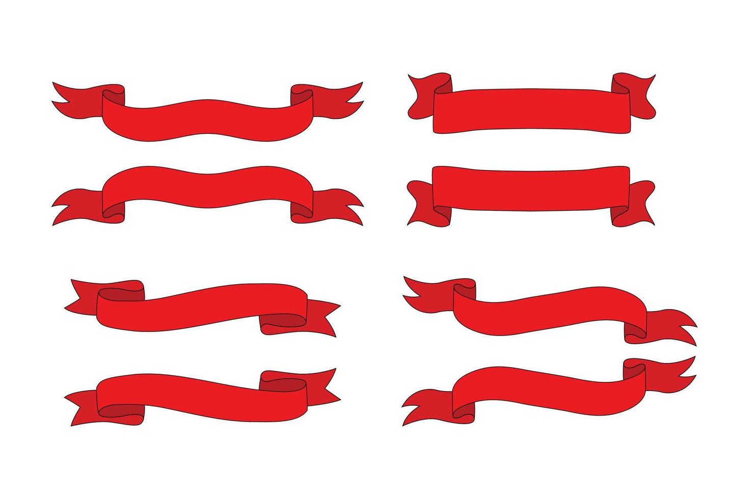 cure red ribbon shepe set vector