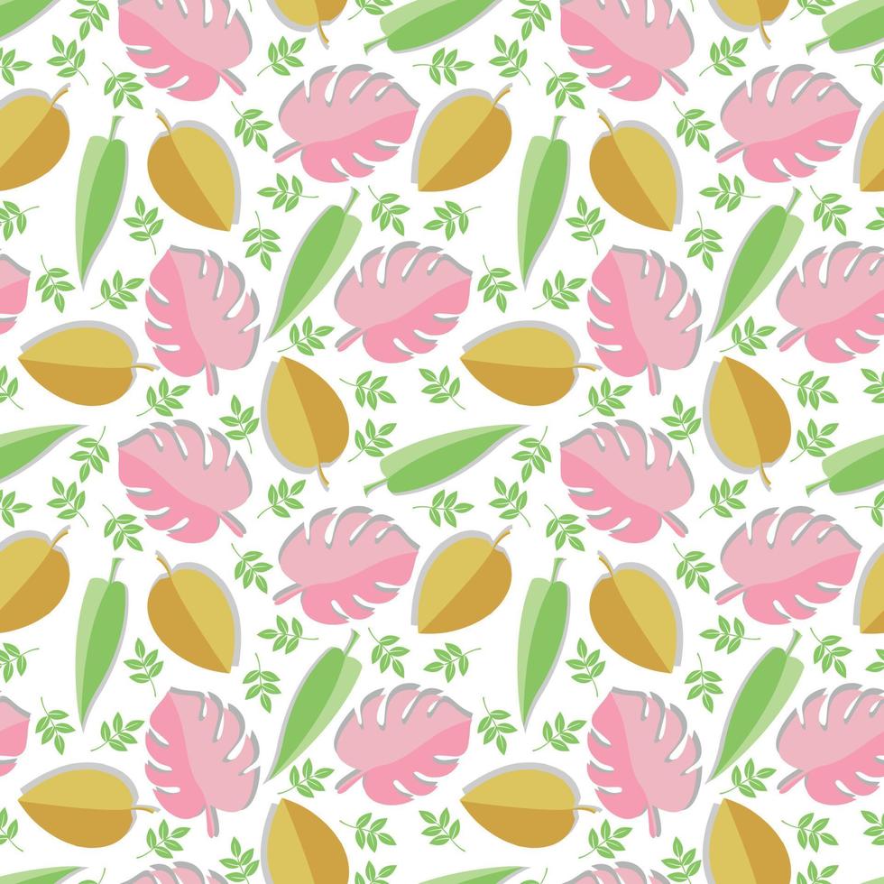 cute colorful leaf pattern vector