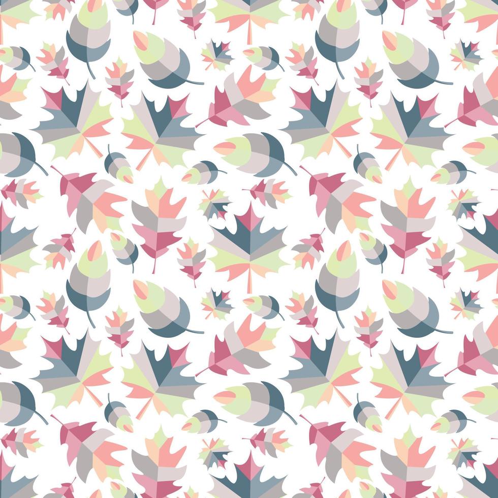 cute colorful leaf pattern vector