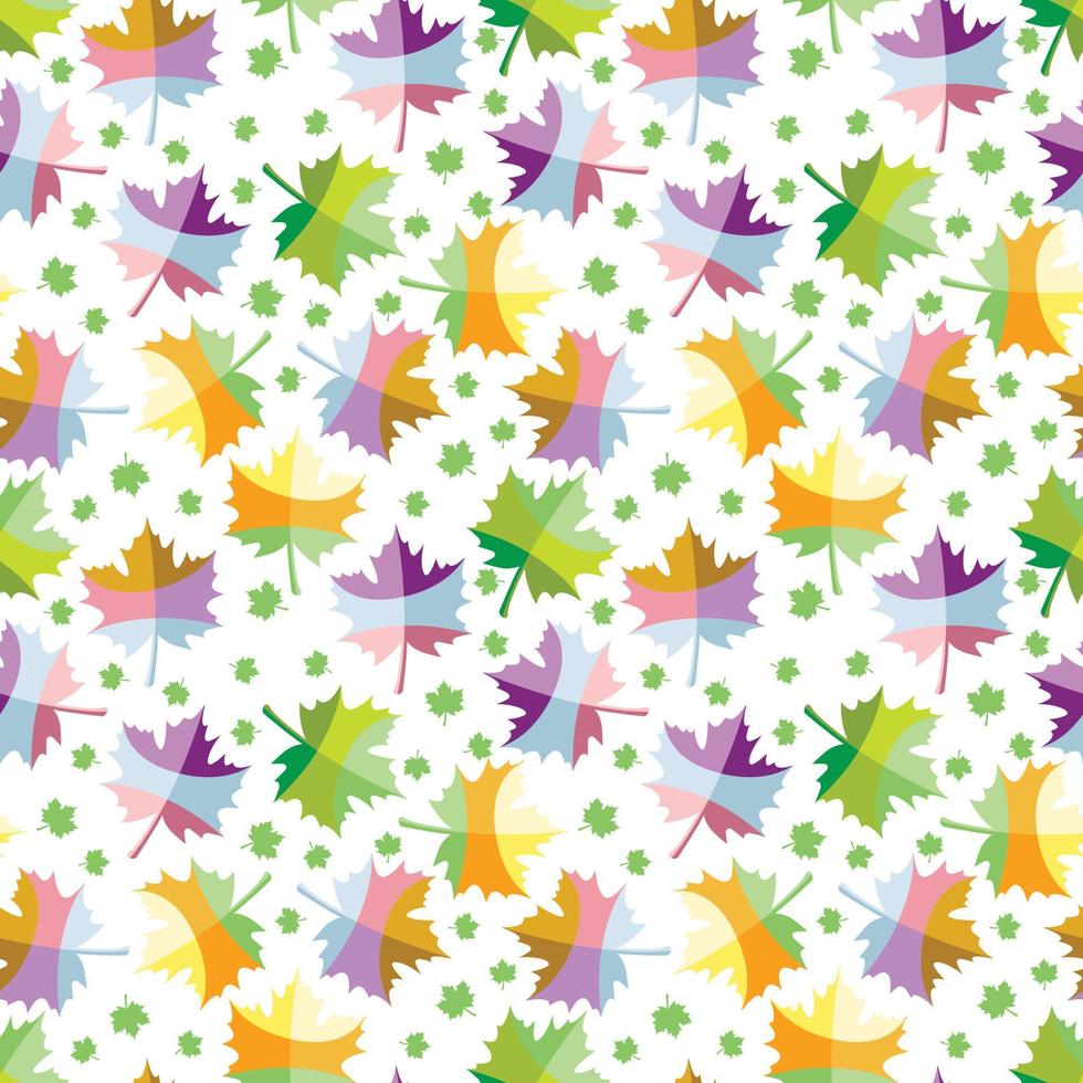 cute colorful leaf pattern vector