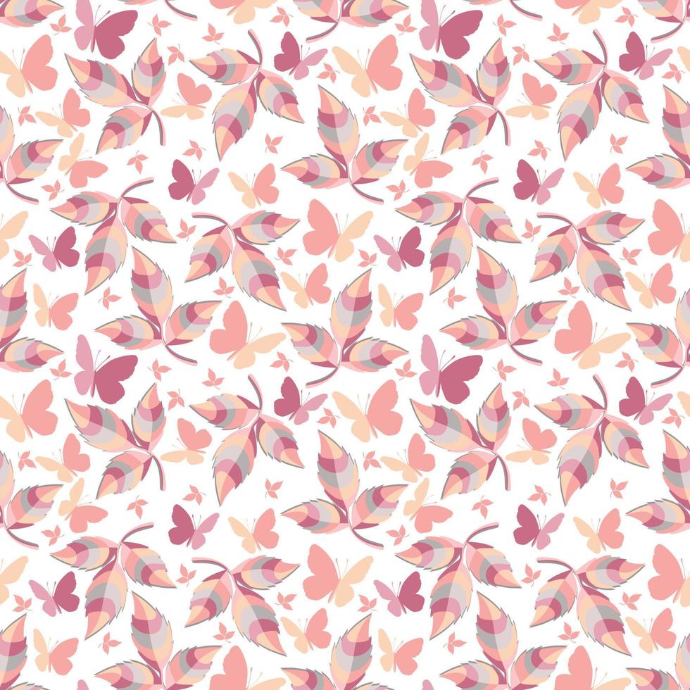 cute colorful leaf pattern vector