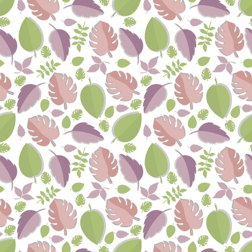 cute colorful leaf pattern vector