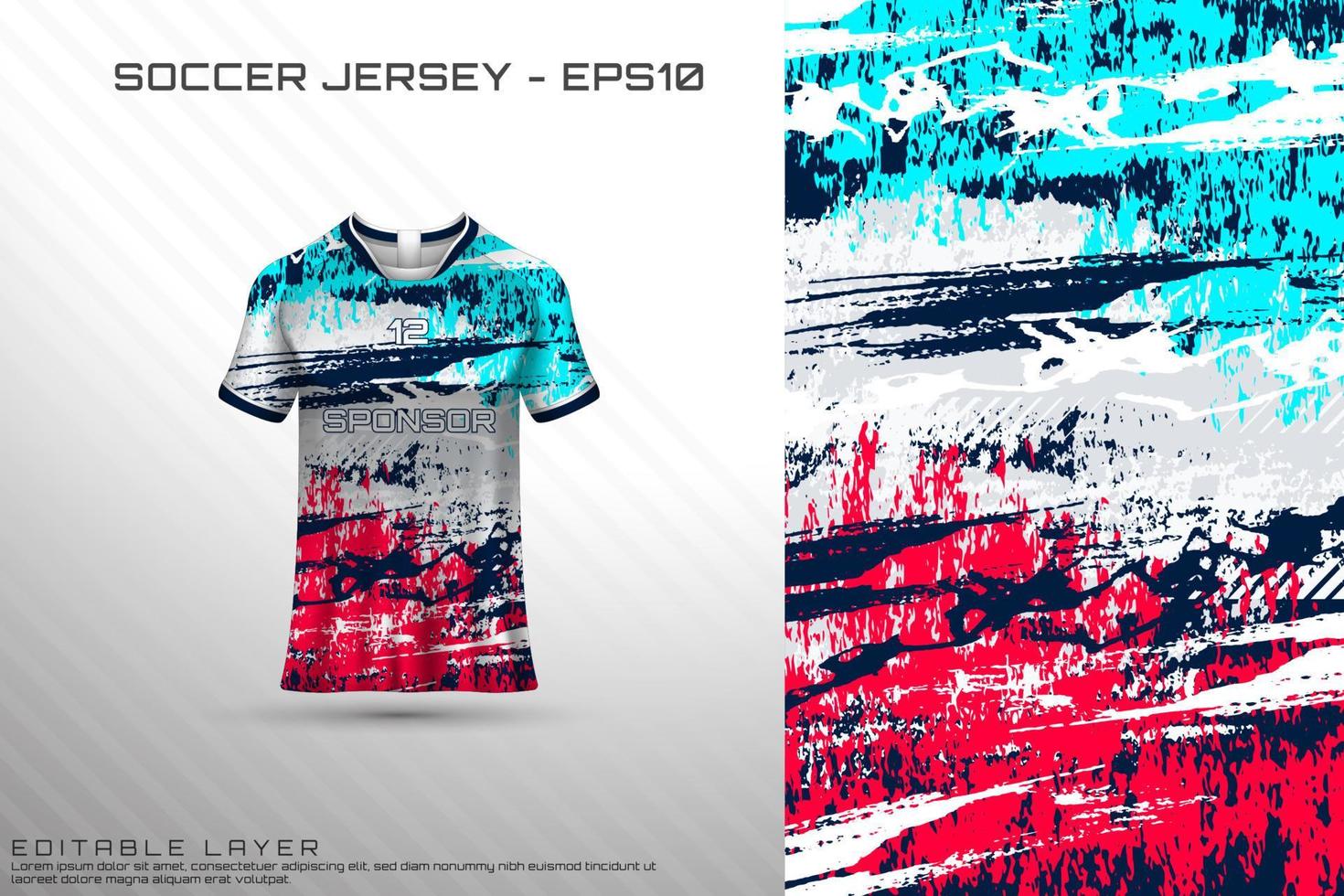 Sports jersey and t-shirt template sports jersey design vector mockup.