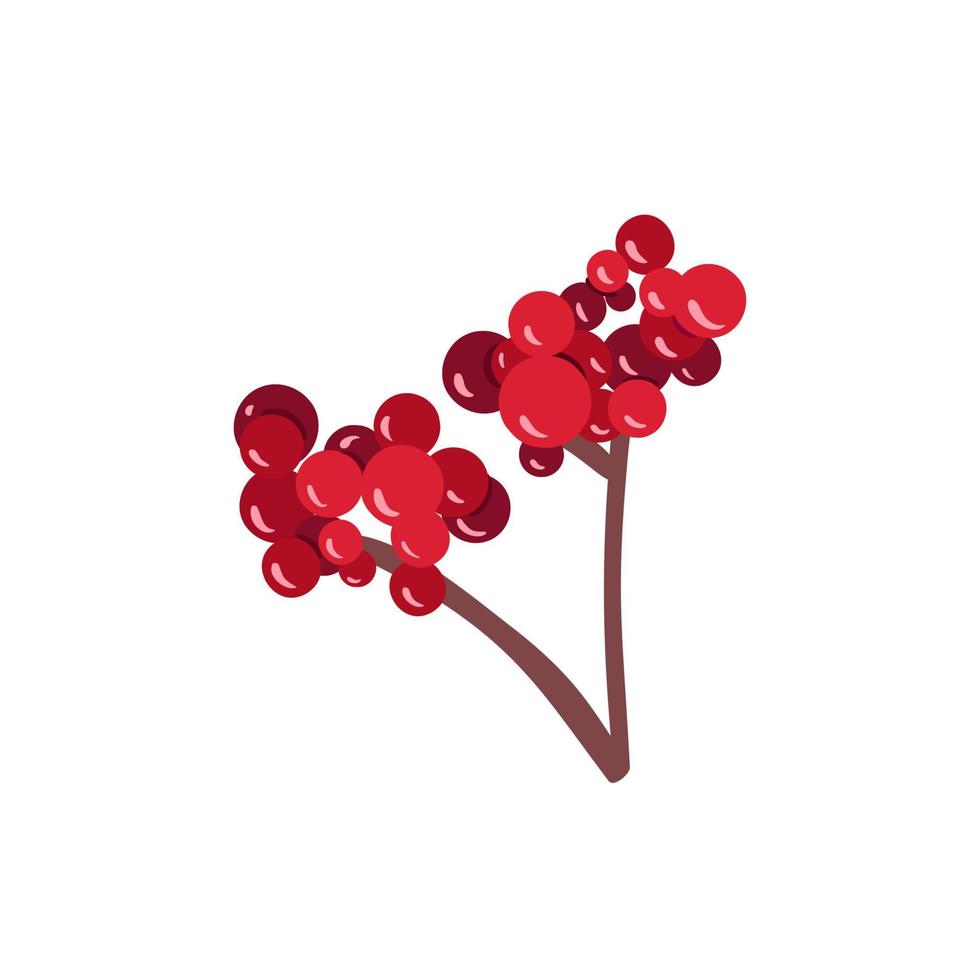 Viburnum fruit branch isolated sketch with red berry. Healthful viburnum fruit bunch icon for natural vitamin and herbal medicine ingredient design vector