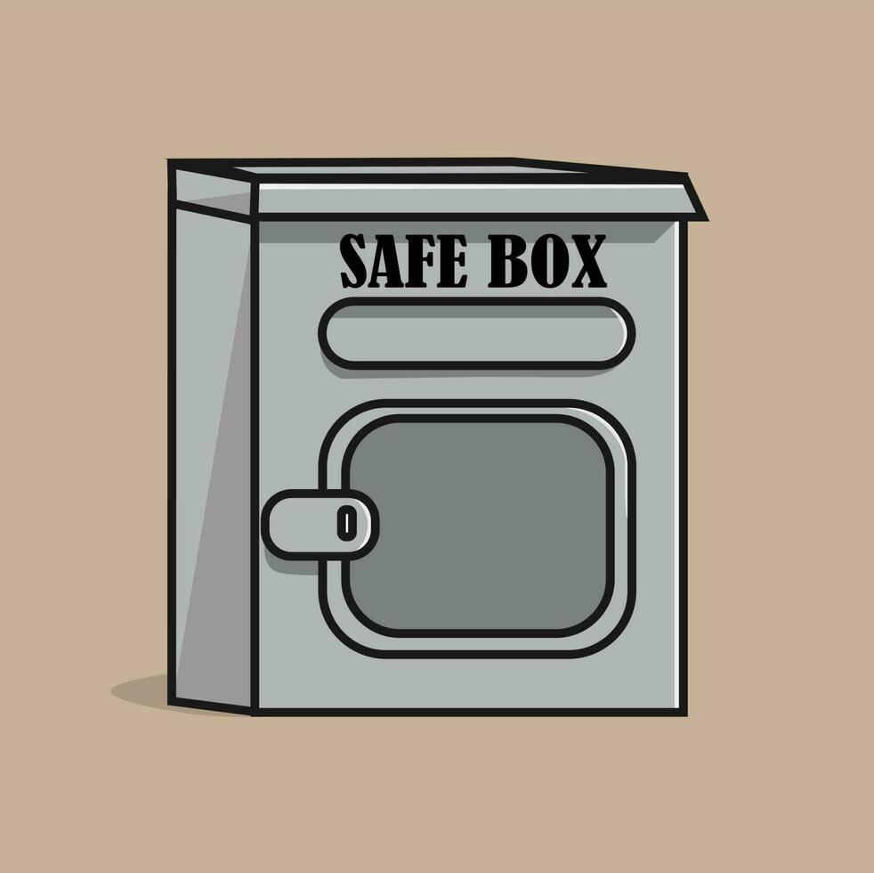 Ilustración de icono de vector de dibujos animados de caja de seguridad