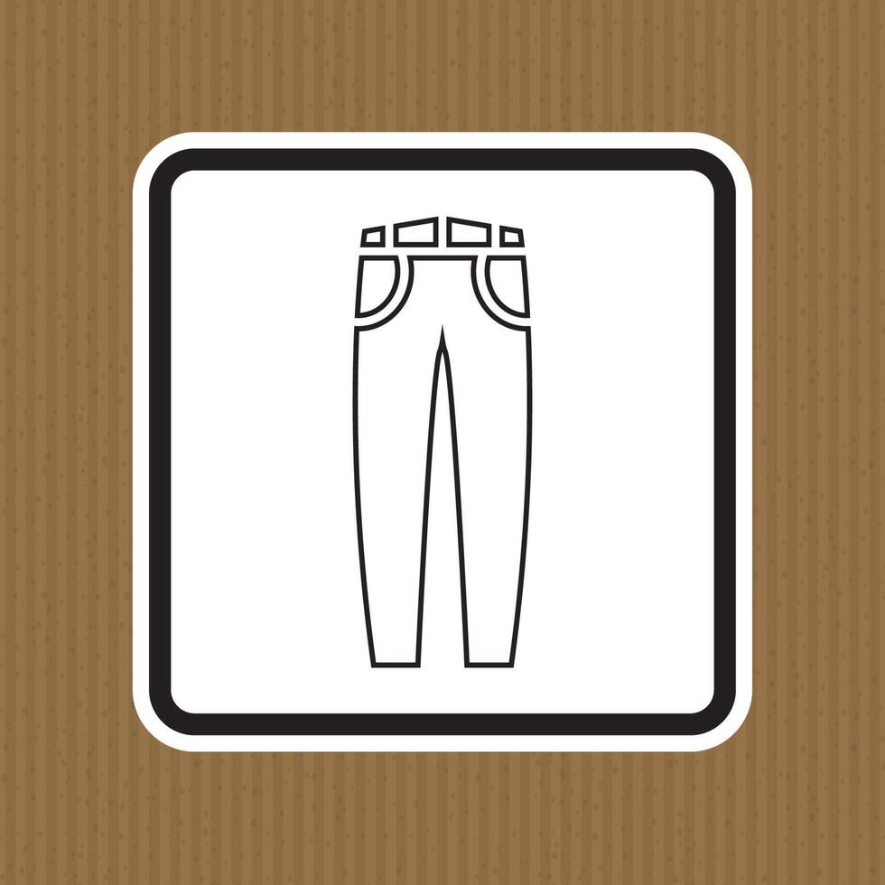 icono de vector de jeans aislado sobre fondo blanco