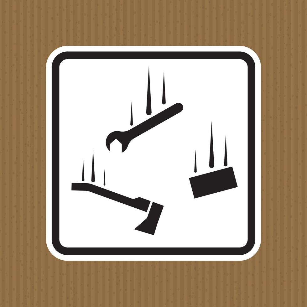 Watch for falling materials sign on white background vector