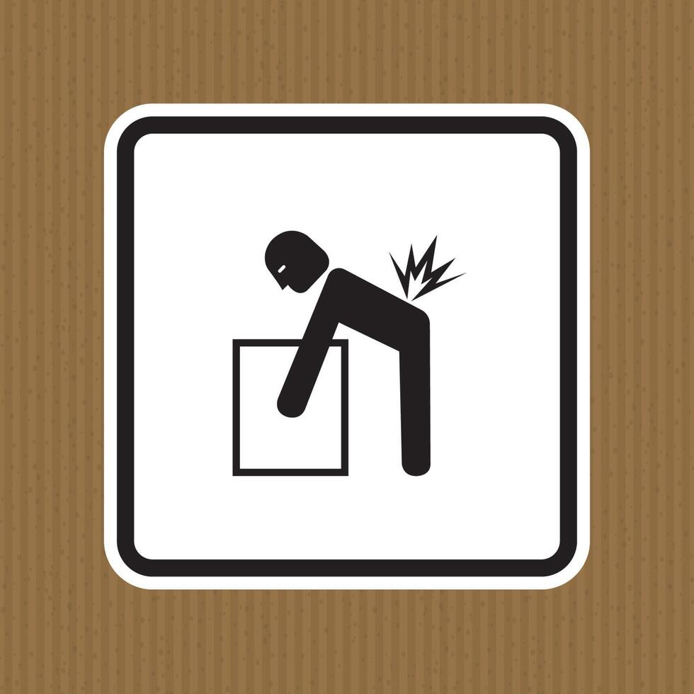 Lifting Hazard Symbol Sign Isolate On White Background,Vector Illustration EPS.10 vector