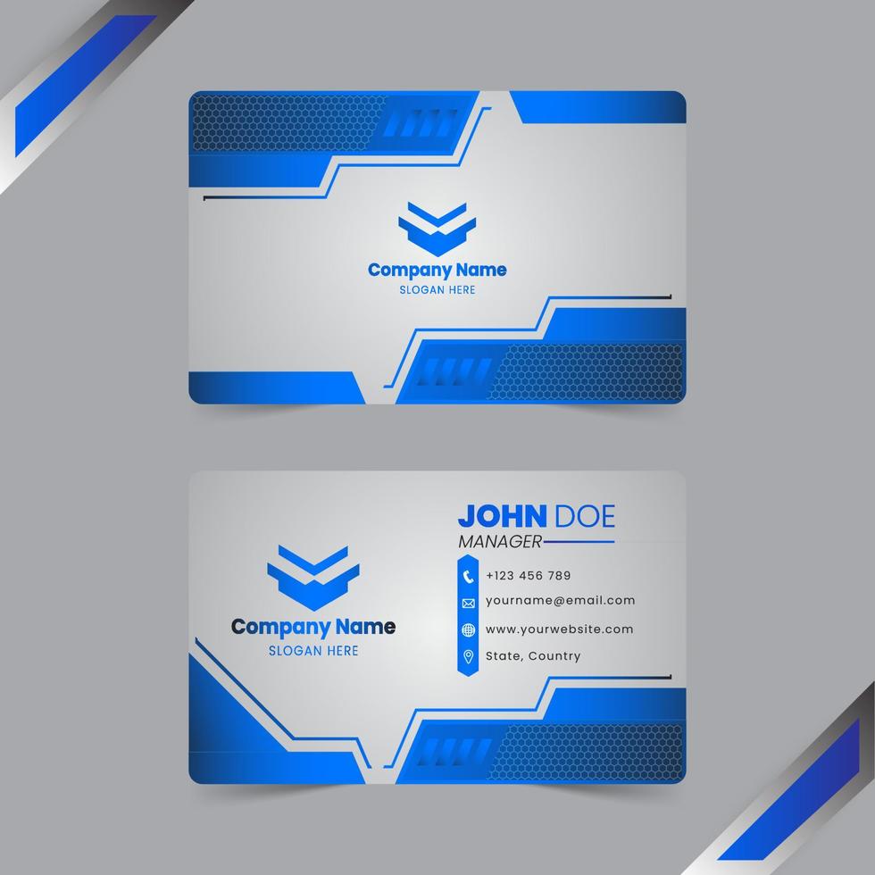 Blue business card template  with luxury gradient and elegant style for esport gaming vector