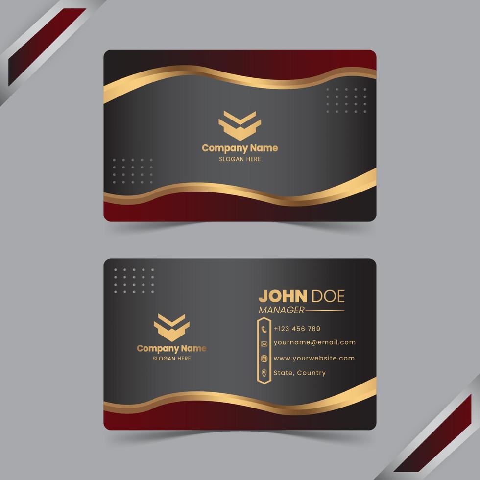 Red business card template  with luxury gold gradient and elegant style for esport gaming vector