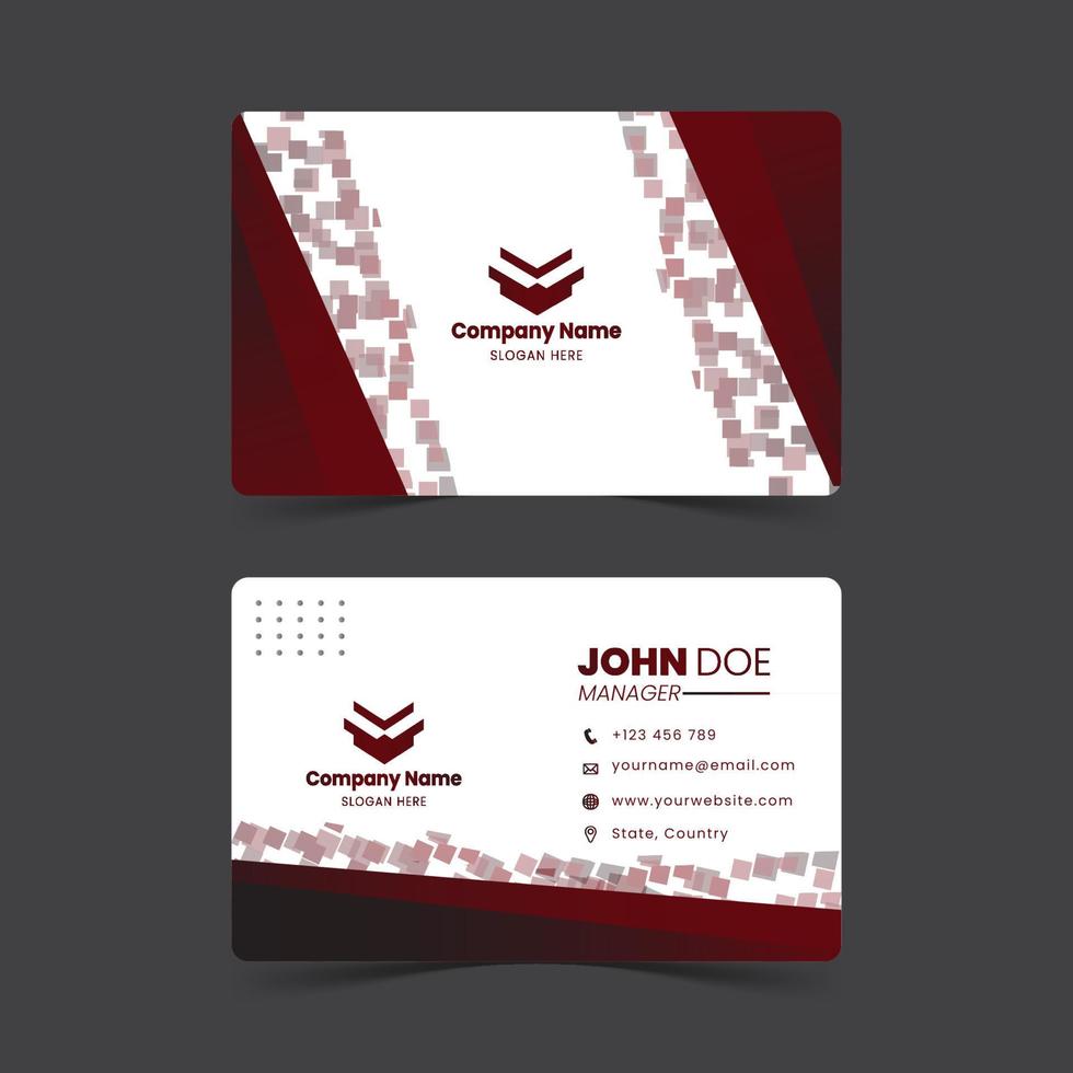 Red business card template  with luxury gradient and elegant style vector