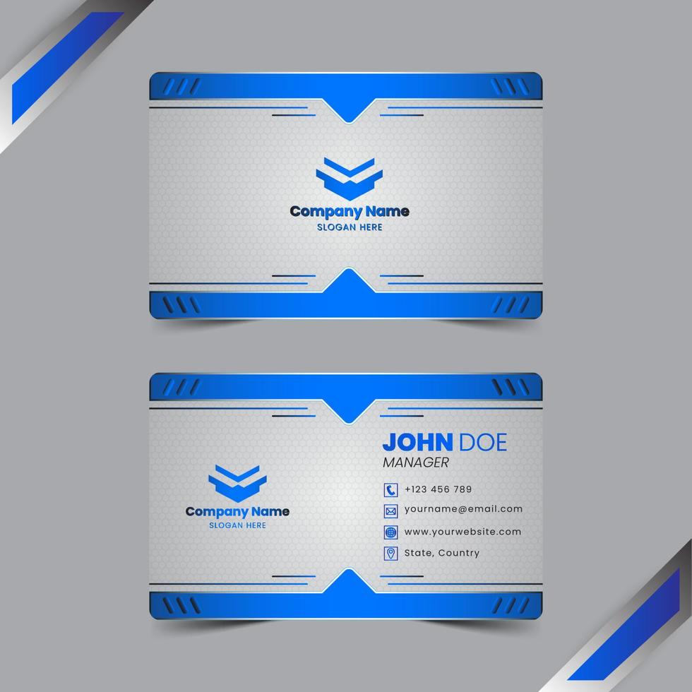 Blue business card template  with luxury gradient and elegant style for esport gaming vector