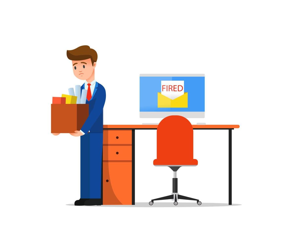 An employee being fired by electronic mail vector