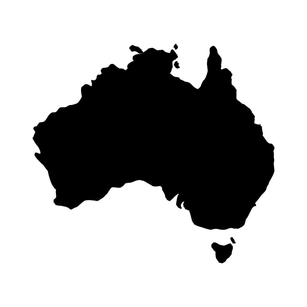 mapa de australia sobre fondo blanco vector