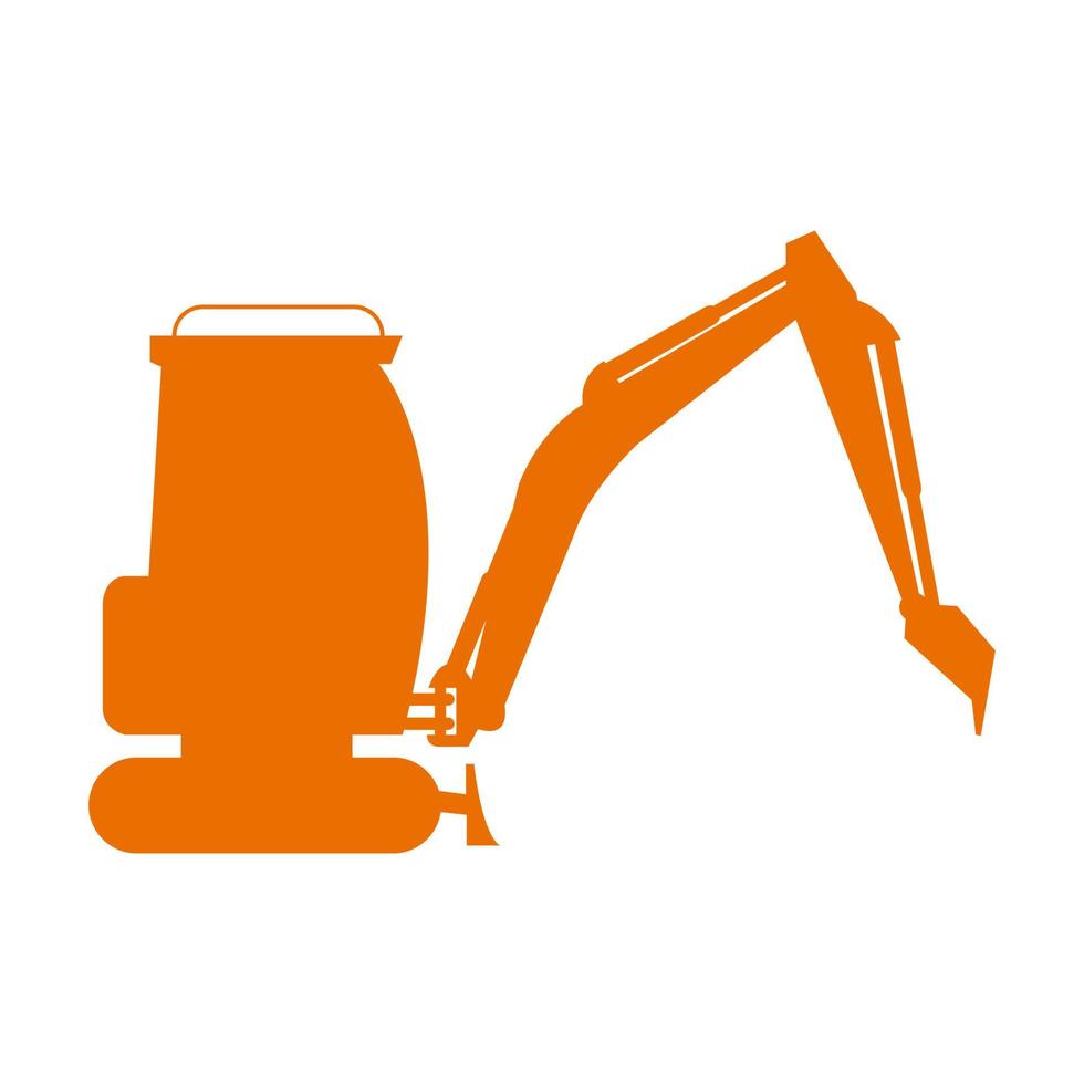 Excavator on a white background vector