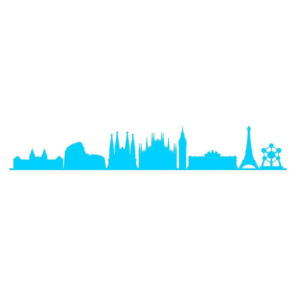 Europe skyline on white background vector