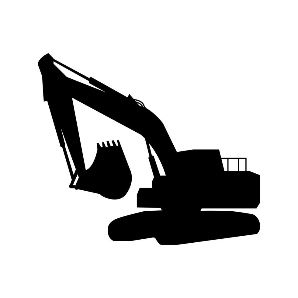 Excavator illustrated on background vector